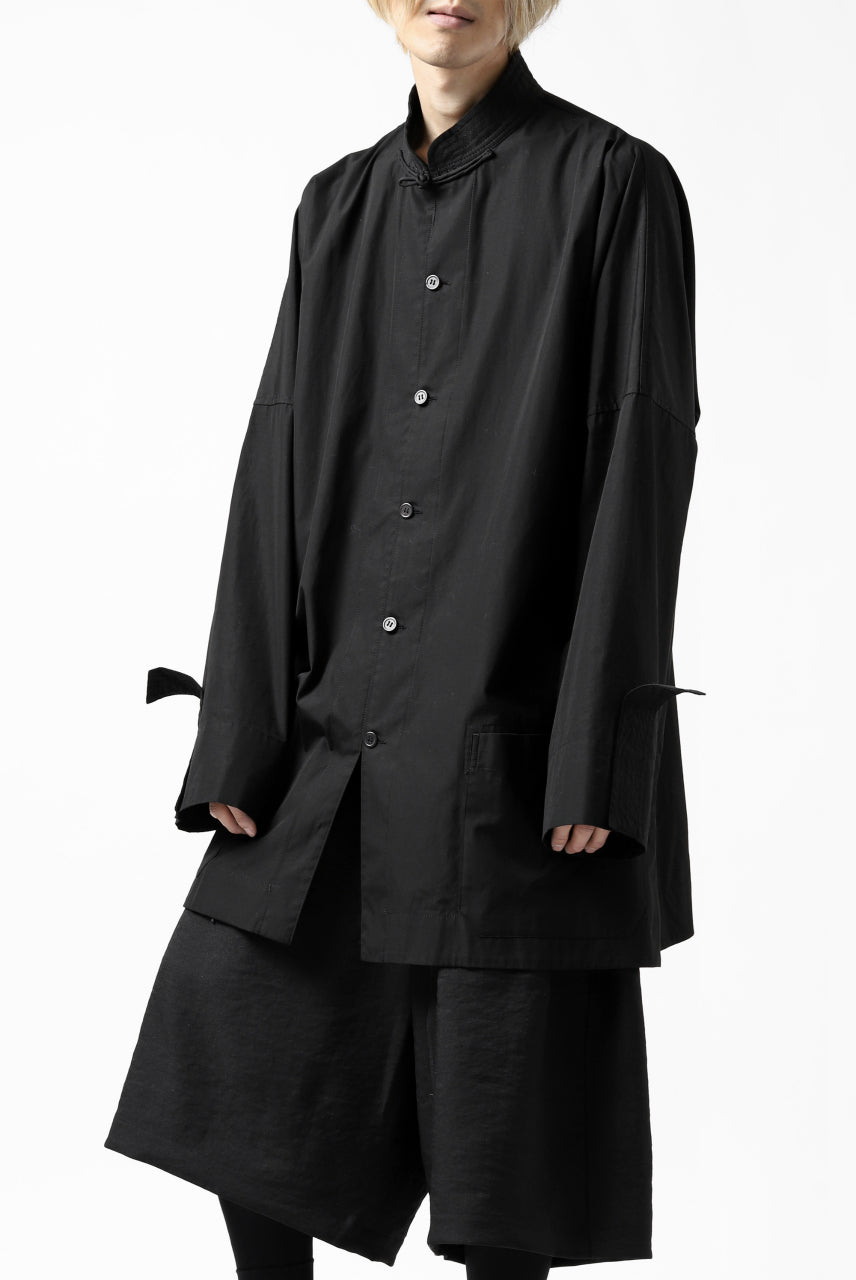 画像をギャラリービューアに読み込む, Y's BANG ON! No.120 CUFF ST CHINA SHIRT / AIR-TUMBLED COTTON (BLACK)