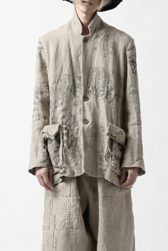 画像をギャラリービューアに読み込む, YUTA MATSUOKA 2B print jacket / safiran linen (ecru)