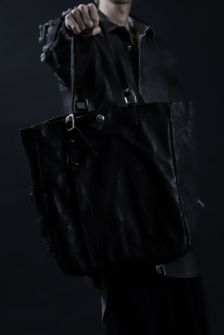 画像をギャラリービューアに読み込む, ISAMU KATAYAMA BACKLASH TOTE BAG / DOUBLE SHOULDER OBJECT DYED (BLACK)