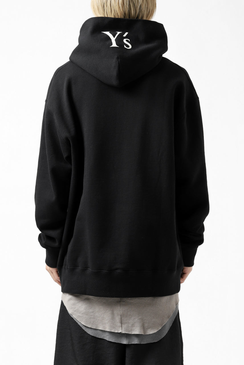 画像をギャラリービューアに読み込む, Y's REGULAR FIT LOGO SWEATER HOODIE (BLACK)