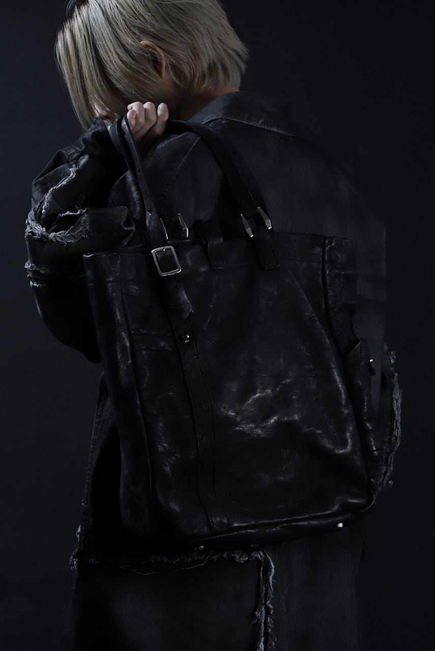 Load image into Gallery viewer, ISAMU KATAYAMA BACKLASH TOTE BAG / DOUBLE SHOULDER OBJECT DYED (BLACK) ※