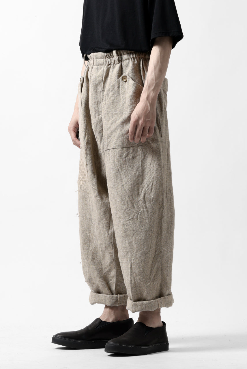 画像をギャラリービューアに読み込む, YUTA MATSUOKA wide tapered pants / safiran linen (ecru)