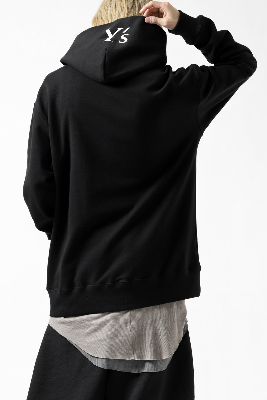 画像をギャラリービューアに読み込む, Y's REGULAR FIT LOGO SWEATER HOODIE (BLACK)