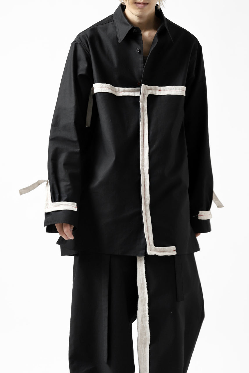 画像をギャラリービューアに読み込む, Y's BANG ON! No.139 ANCIENT TRIBE TAPE-STITCH SHIRT (BLACK)