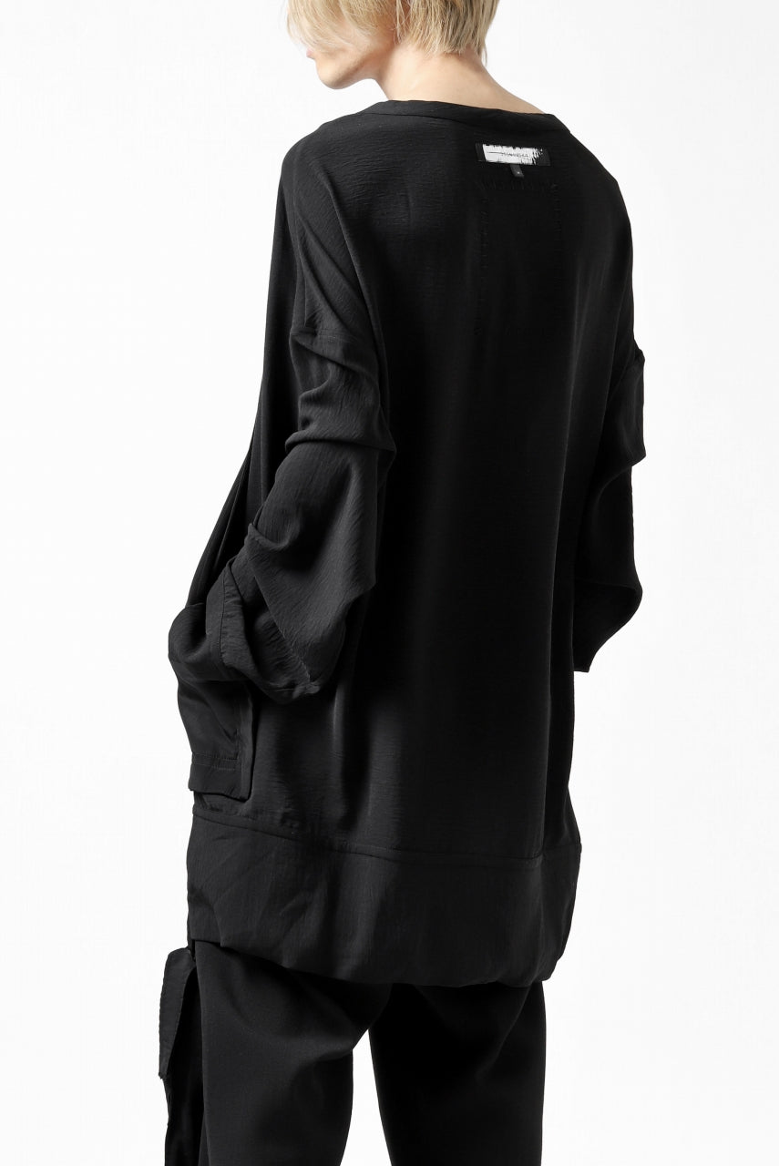 画像をギャラリービューアに読み込む, SOSNOVSKA WIDE SHIRTED LONG SLEEVE TOP (BLACK)