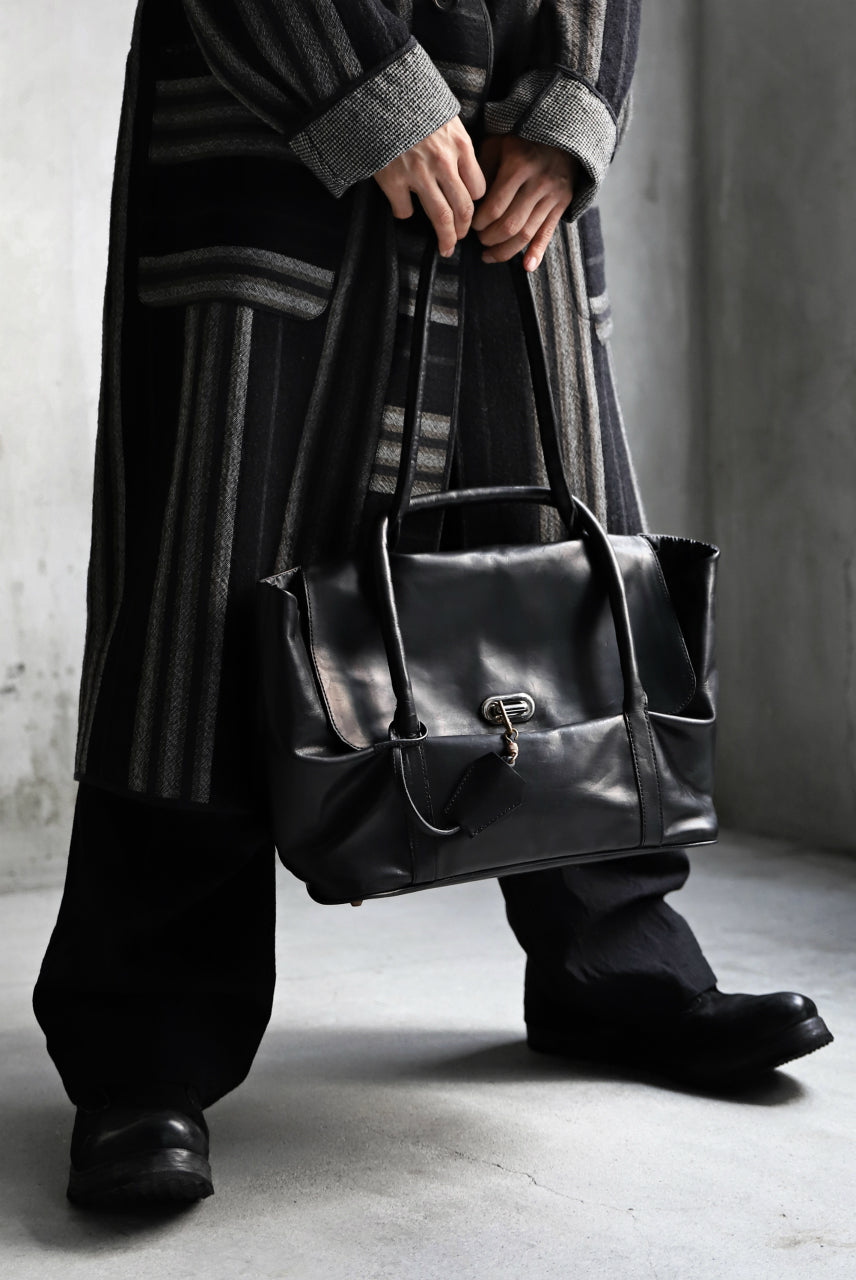 画像をギャラリービューアに読み込む, ierib ONE SHOULDER BOSTON BAG / smooth horse leather (BLACK)