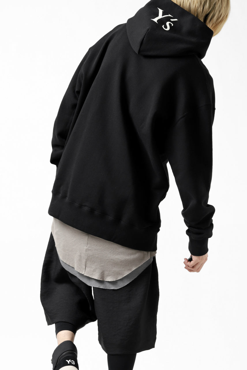 画像をギャラリービューアに読み込む, Y's REGULAR FIT LOGO SWEATER HOODIE (BLACK)