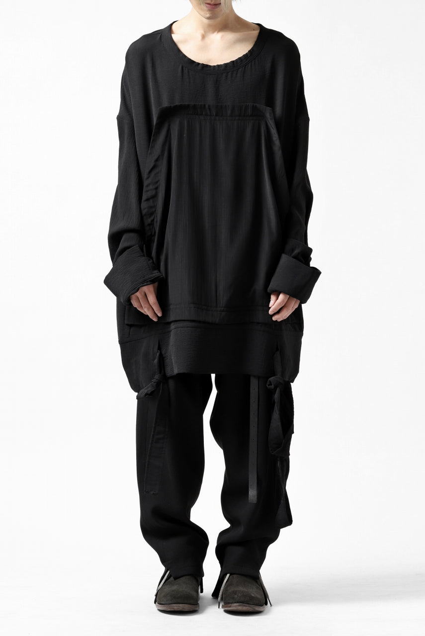 画像をギャラリービューアに読み込む, SOSNOVSKA WIDE SHIRTED LONG SLEEVE TOP (BLACK)