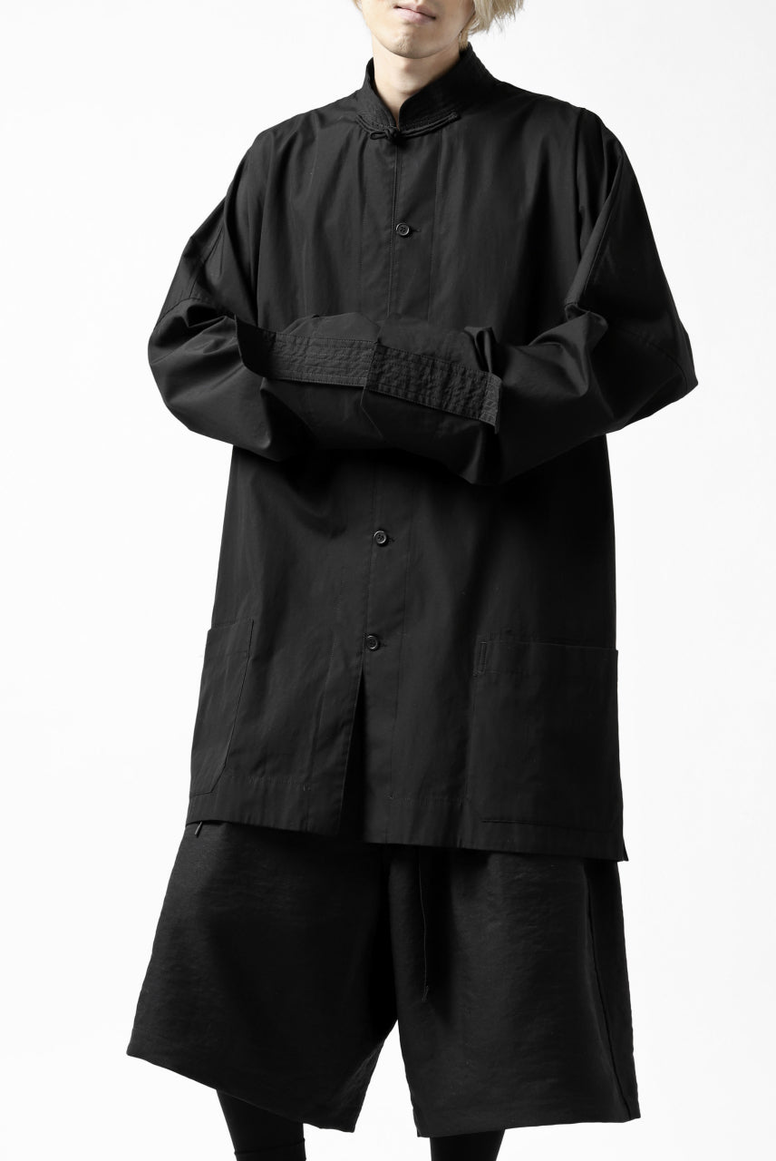 画像をギャラリービューアに読み込む, Y's BANG ON! No.120 CUFF ST CHINA SHIRT / AIR-TUMBLED COTTON (BLACK)