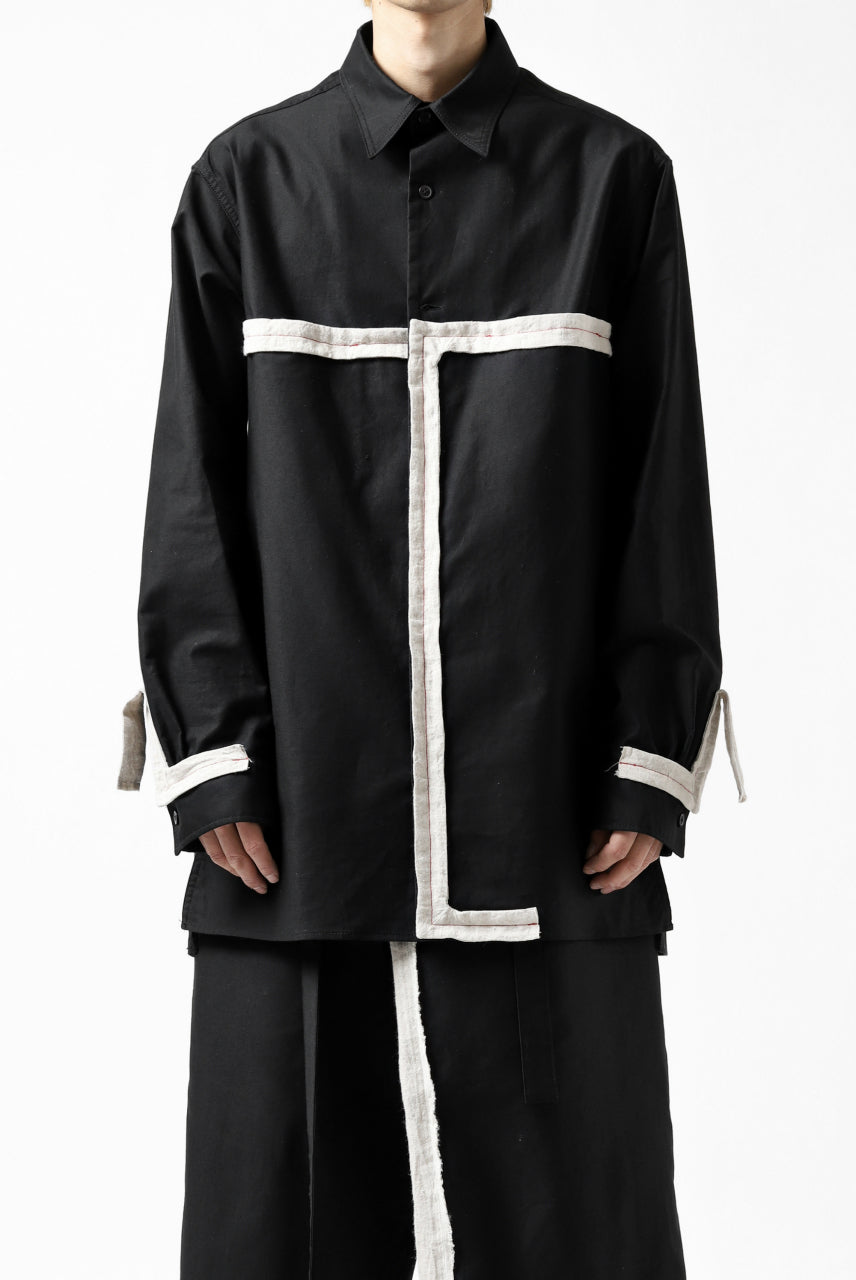 画像をギャラリービューアに読み込む, Y's BANG ON! No.139 ANCIENT TRIBE TAPE-STITCH SHIRT (BLACK)