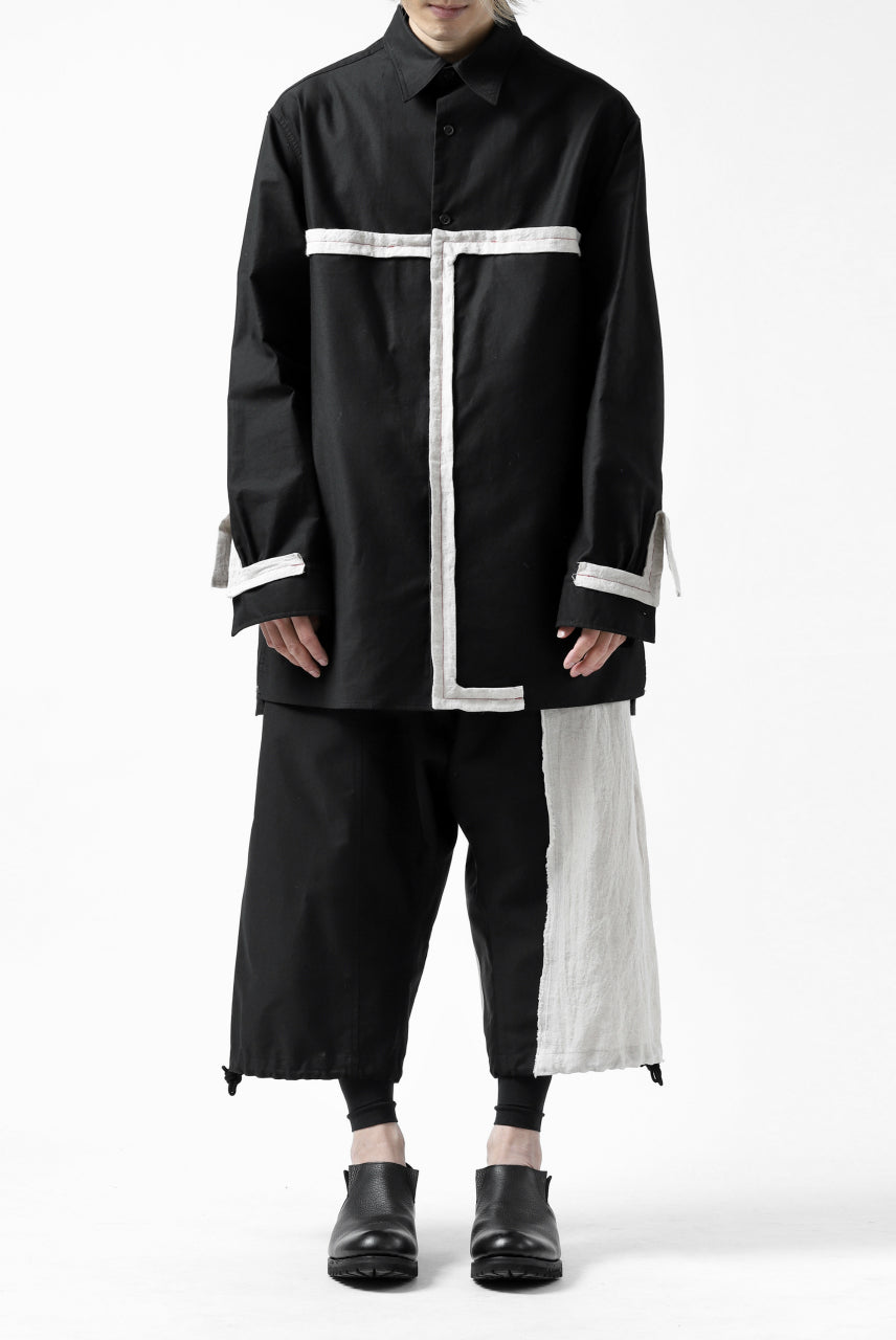 Load image into Gallery viewer, Y's BANG ON! No.150 SAROUEL HALF PANTS / CO TWILL + LI (BLACK)