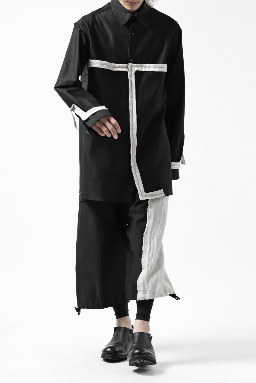 Load image into Gallery viewer, Y's BANG ON! No.150 SAROUEL HALF PANTS / CO TWILL + LI (BLACK)
