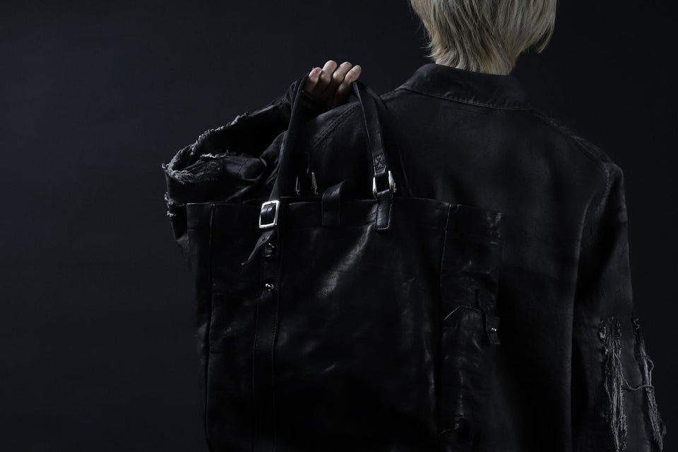 Load image into Gallery viewer, ISAMU KATAYAMA BACKLASH TOTE BAG / DOUBLE SHOULDER OBJECT DYED (BLACK) ※