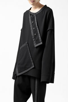 画像をギャラリービューアに読み込む, SOSNOVSKA COLLAPSED PLANK SHIRT-PULLOVER (BLACK)