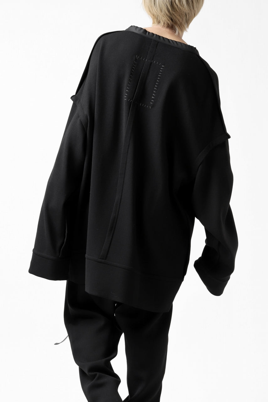 画像をギャラリービューアに読み込む, SOSNOVSKA COLLAPSED PLANK SHIRT-PULLOVER (BLACK)