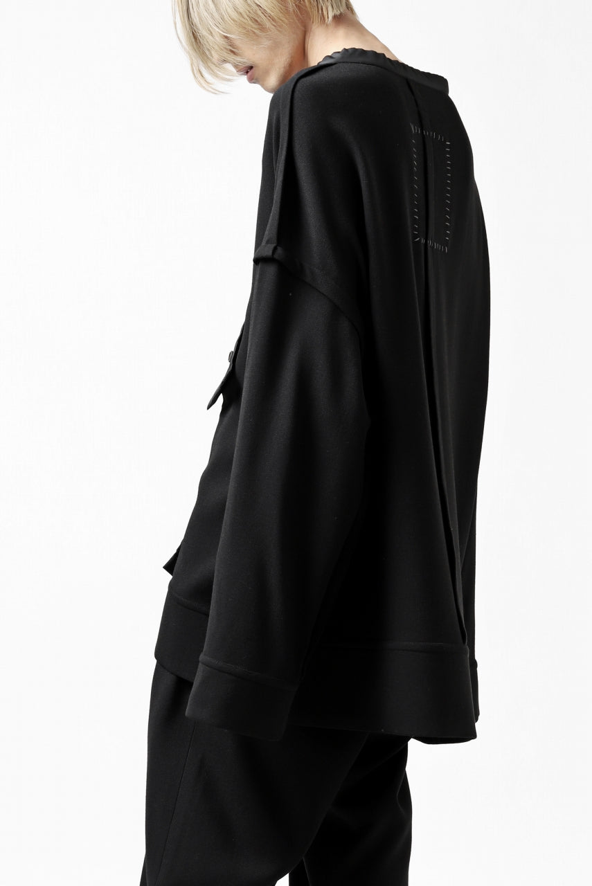 画像をギャラリービューアに読み込む, SOSNOVSKA COLLAPSED PLANK SHIRT-PULLOVER (BLACK)