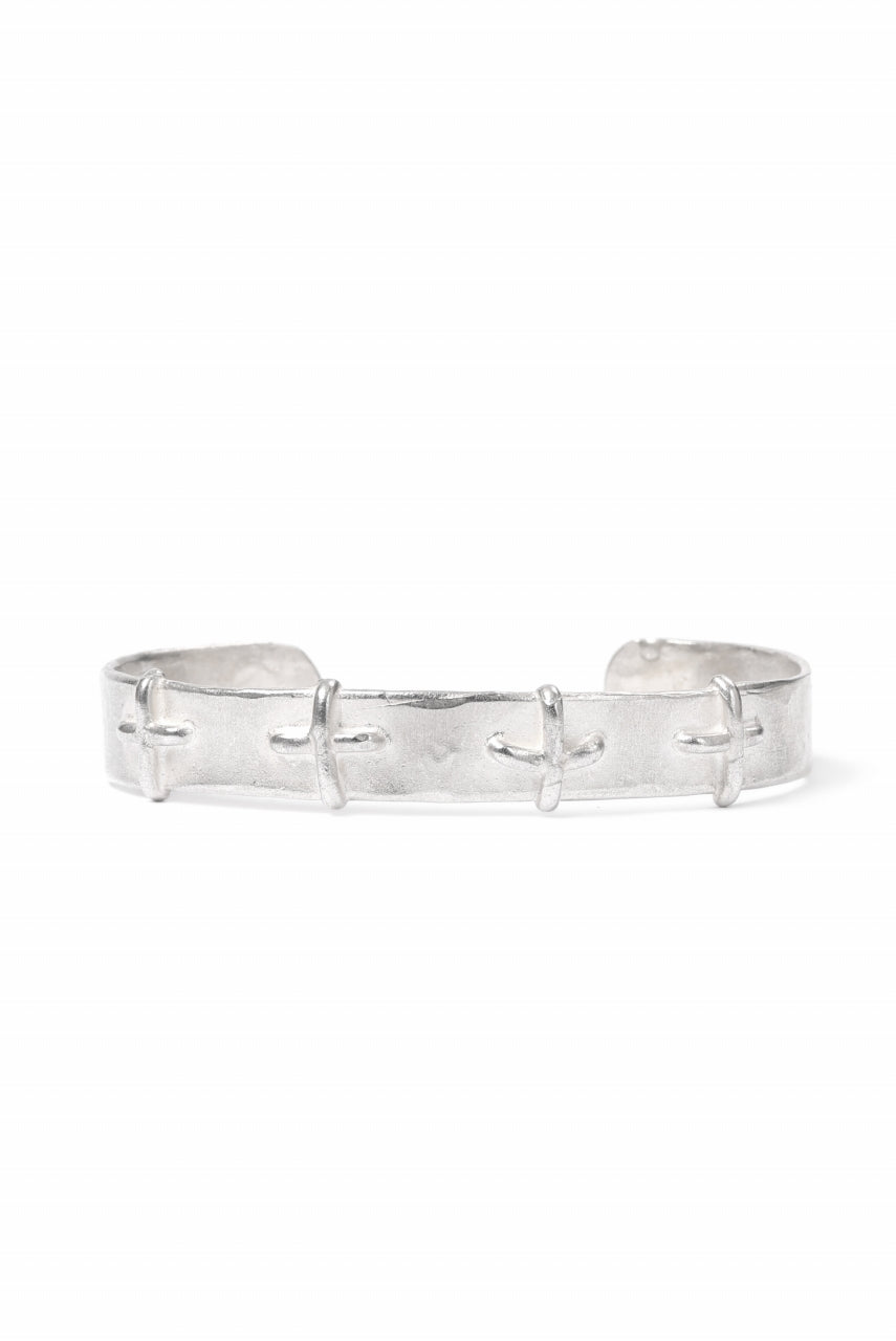 画像をギャラリービューアに読み込む, m.a+ silver stitched cross bracelet / AB18/AG (SILVER)