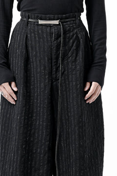 画像をギャラリービューアに読み込む, KLASICA GOSSE TWO TUCKED TROUSERS / LIGHT WEIGHT BLUR STRIPES (INK BLACK)