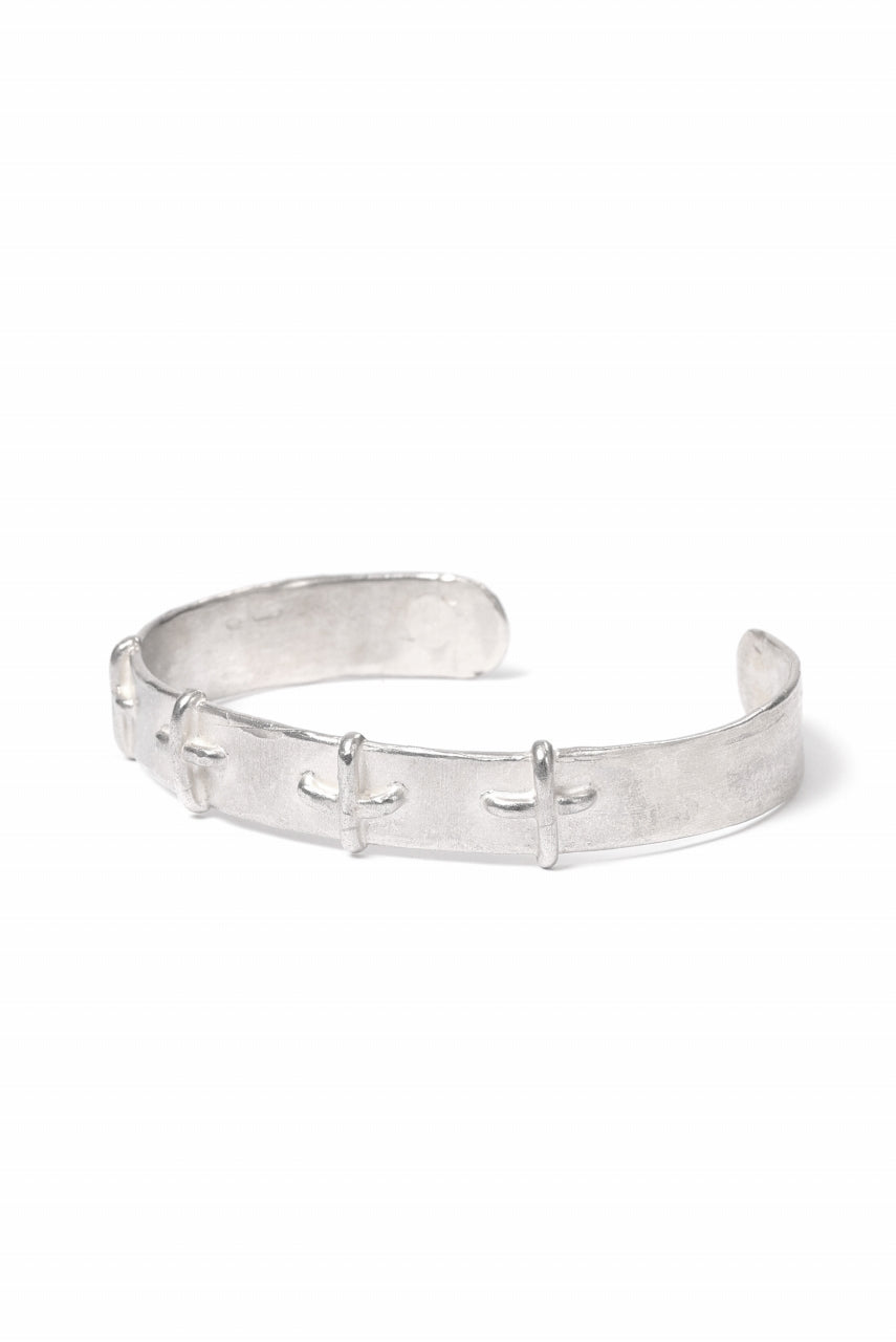 画像をギャラリービューアに読み込む, m.a+ silver stitched cross bracelet / AB18/AG (SILVER)