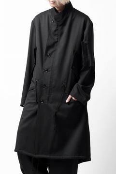 画像をギャラリービューアに読み込む, Y's BANG ON! No.188 GABARDINE PEAKED LAPEL MILITARY COAT (BLACK)