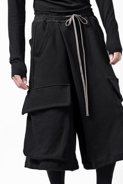 画像をギャラリービューアに読み込む, A.F ARTEFACT TWISTED HAKAMA-CARGO PANTS / COTTON SWEAT (BLACK)