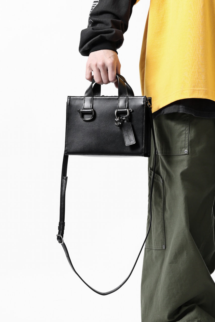 Load image into Gallery viewer, discord Yohji Yamamoto Zipper Tote Bag (Mini) / Cow Skin Leather (BLACK)