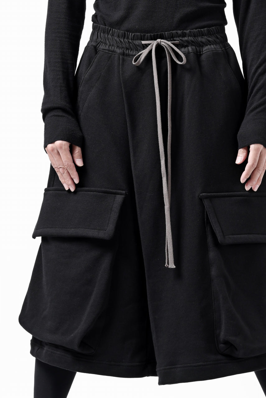 画像をギャラリービューアに読み込む, A.F ARTEFACT TWISTED HAKAMA-CARGO PANTS / COTTON SWEAT (BLACK)