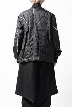 画像をギャラリービューアに読み込む, Y's BANG ON! No.173 POLYESTER TAFFETA + WOOL PILE PATCHED BLOUSON (BLACK)