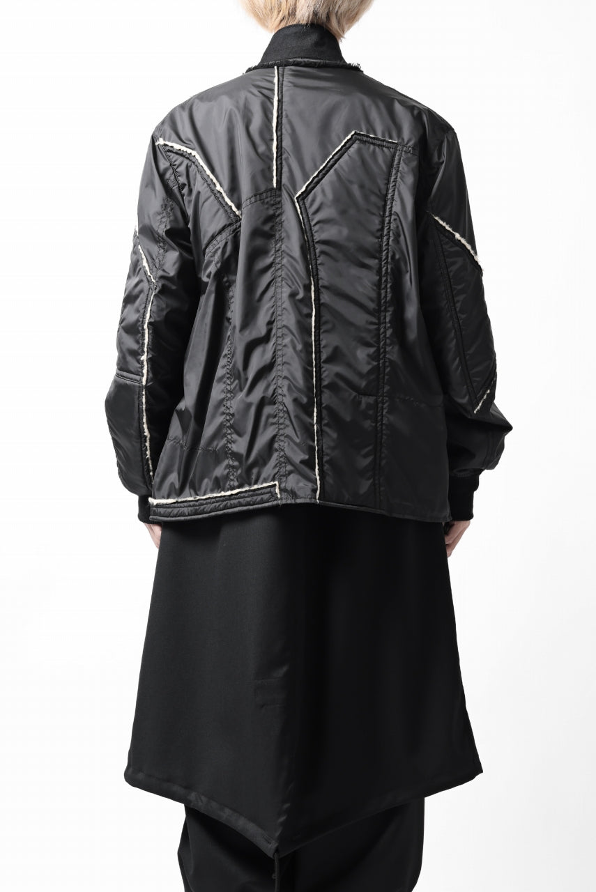 画像をギャラリービューアに読み込む, Y's BANG ON! No.173 POLYESTER TAFFETA + WOOL PILE PATCHED BLOUSON (BLACK)
