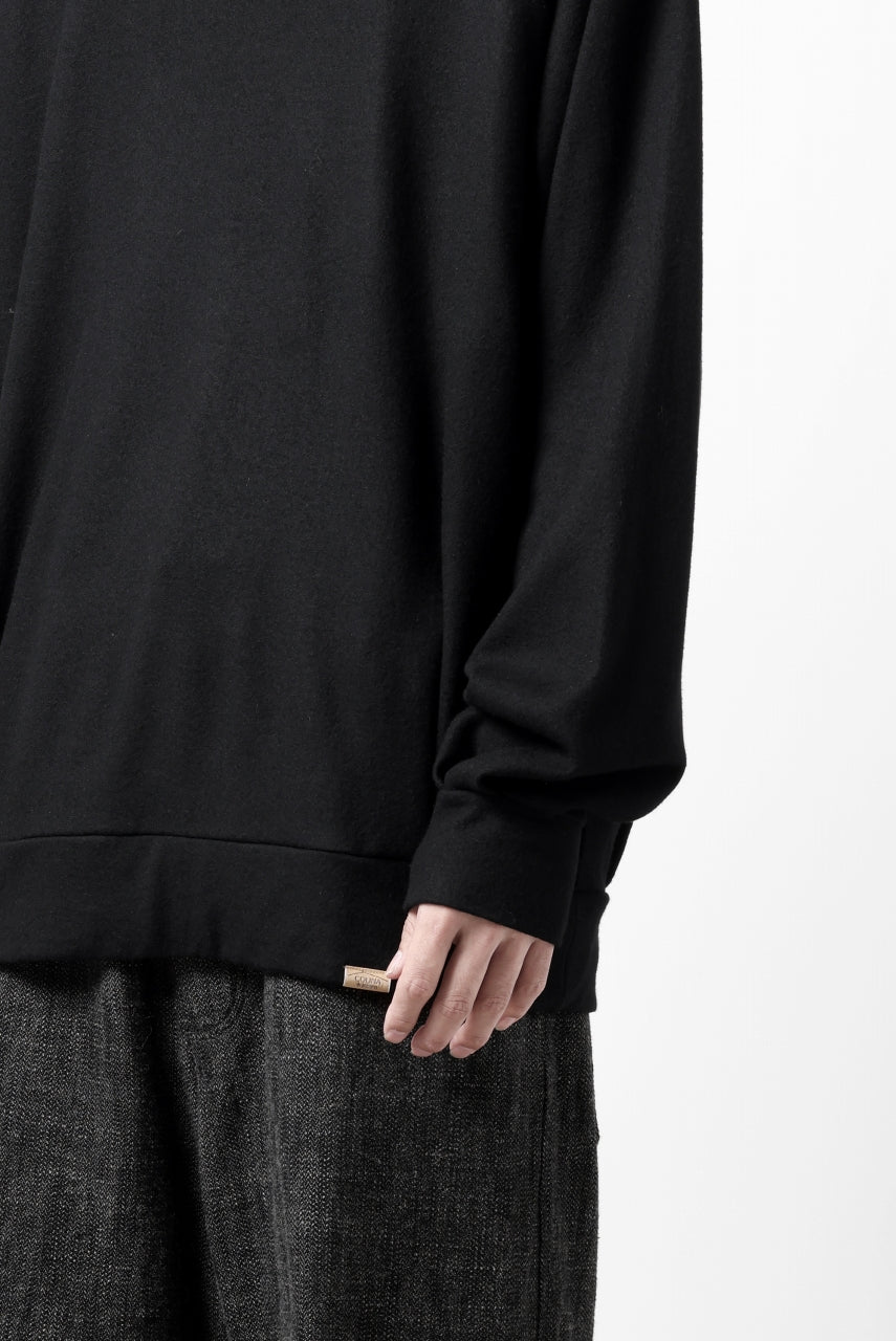 画像をギャラリービューアに読み込む, COLINA TUCK SWEAT TOP / SUPER 140s WASHABLE WOOL (BLACK)