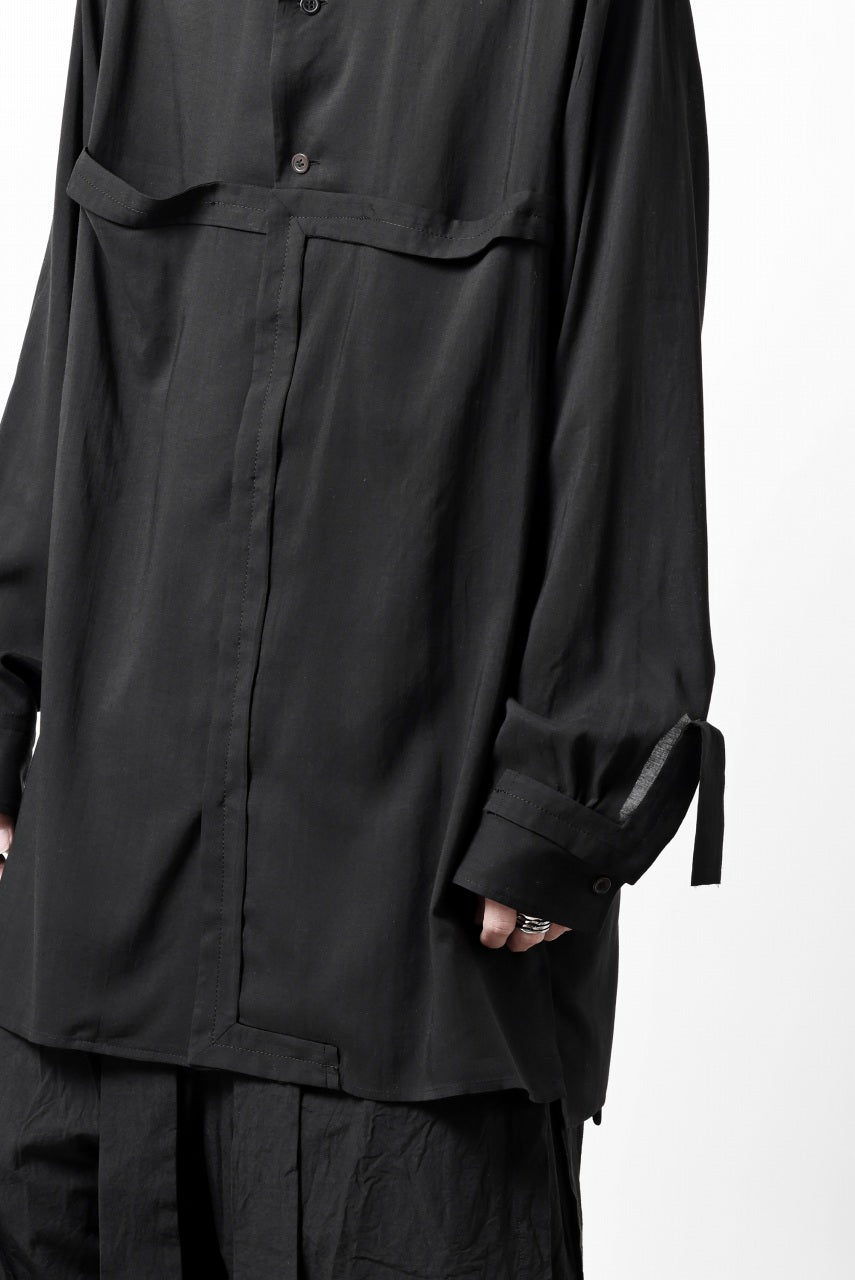 画像をギャラリービューアに読み込む, Y's TAPE FLAP POCKET SHIRT / CELLULOSE LOAN (BLACK)