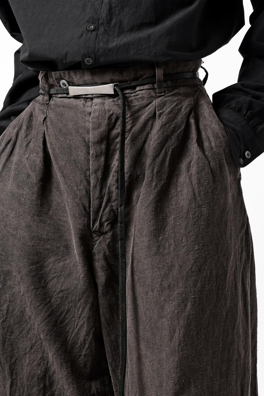 画像をギャラリービューアに読み込む, KLASICA GOSSE TWO TUCKED TROUSERS / GARMENT DYED BROKEN HERRING BONE (CINAMON)