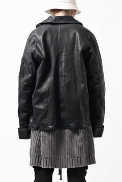 Load image into Gallery viewer, ISAMU KATAYAMA BACKLASH FLIGHT JACKET / GOAT LEATHER (GARMENT+SPRAY DYED / BLACK)