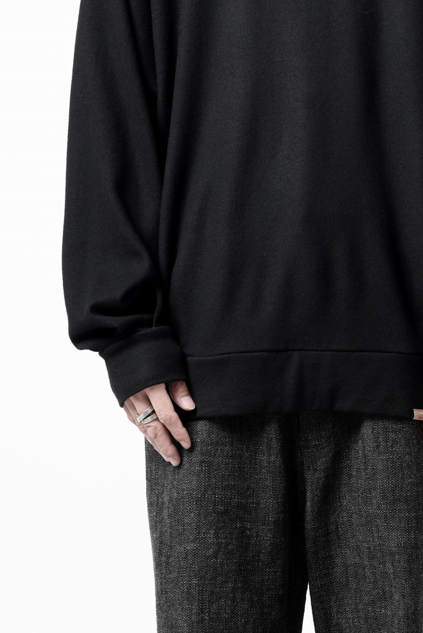 画像をギャラリービューアに読み込む, COLINA TUCK SWEAT TOP / SUPER 140s WASHABLE WOOL (BLACK)