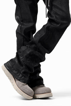 画像をギャラリービューアに読み込む, A.F ARTEFACT COATED FLARE LONG PANTS / HI-STRETCH DENIM (BLACK)