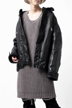 Load image into Gallery viewer, ISAMU KATAYAMA BACKLASH FLIGHT JACKET / GOAT LEATHER (GARMENT+SPRAY DYED / BLACK)