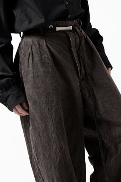 画像をギャラリービューアに読み込む, KLASICA GOSSE TWO TUCKED TROUSERS / GARMENT DYED BROKEN HERRING BONE (CINAMON)
