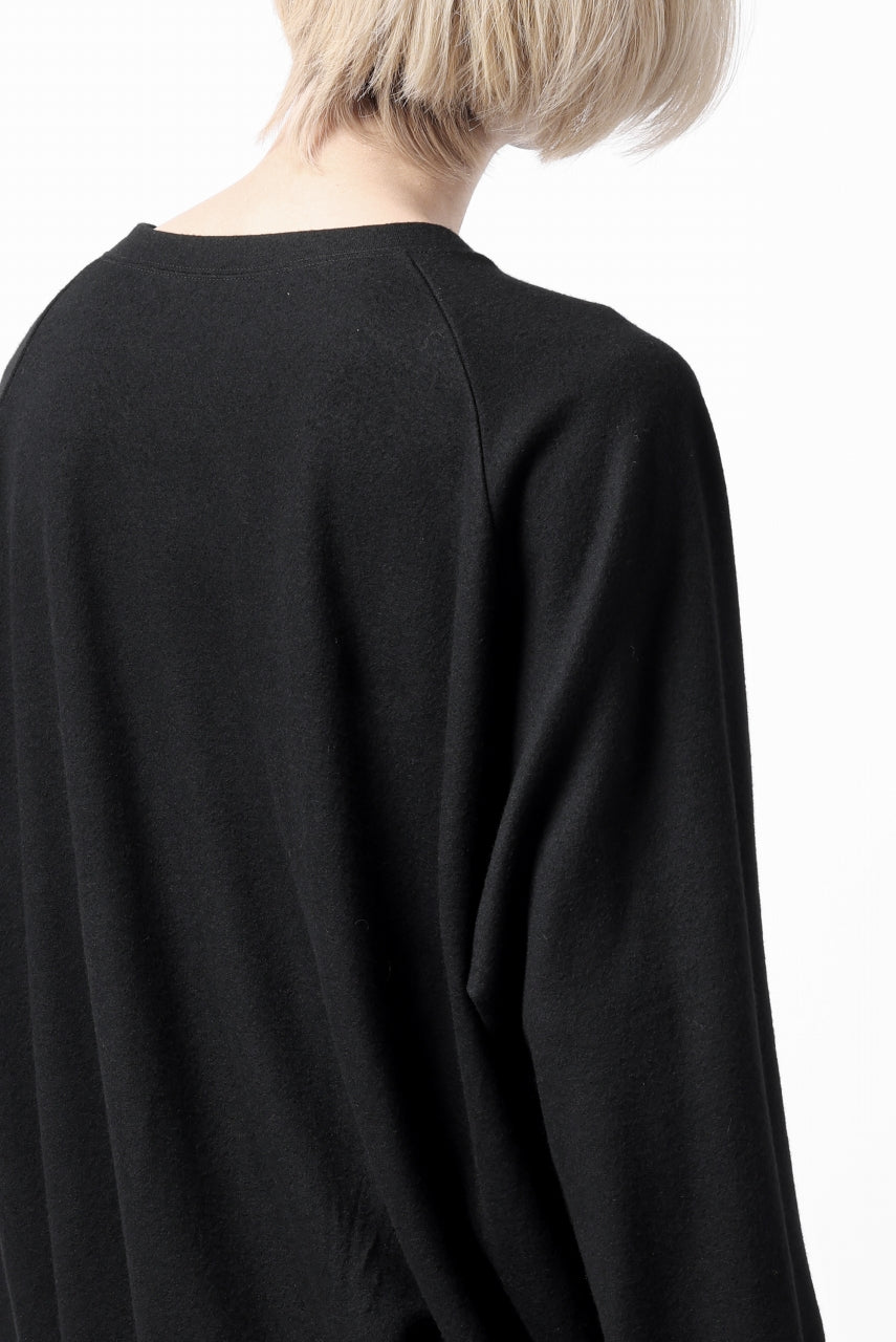 画像をギャラリービューアに読み込む, COLINA TUCK SWEAT TOP / SUPER 140s WASHABLE WOOL (BLACK)