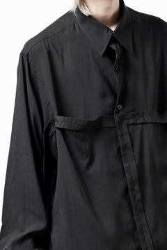 画像をギャラリービューアに読み込む, Y's TAPE FLAP POCKET SHIRT / CELLULOSE LOAN (BLACK)