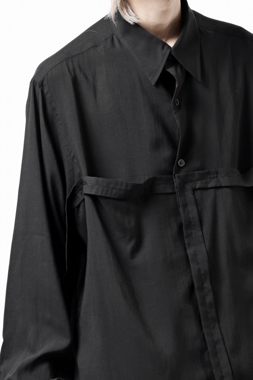 画像をギャラリービューアに読み込む, Y's TAPE FLAP POCKET SHIRT / CELLULOSE LOAN (BLACK)