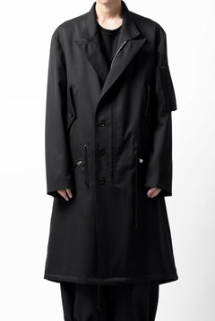 画像をギャラリービューアに読み込む, Y's BANG ON! No.188 GABARDINE PEAKED LAPEL MILITARY COAT (BLACK)