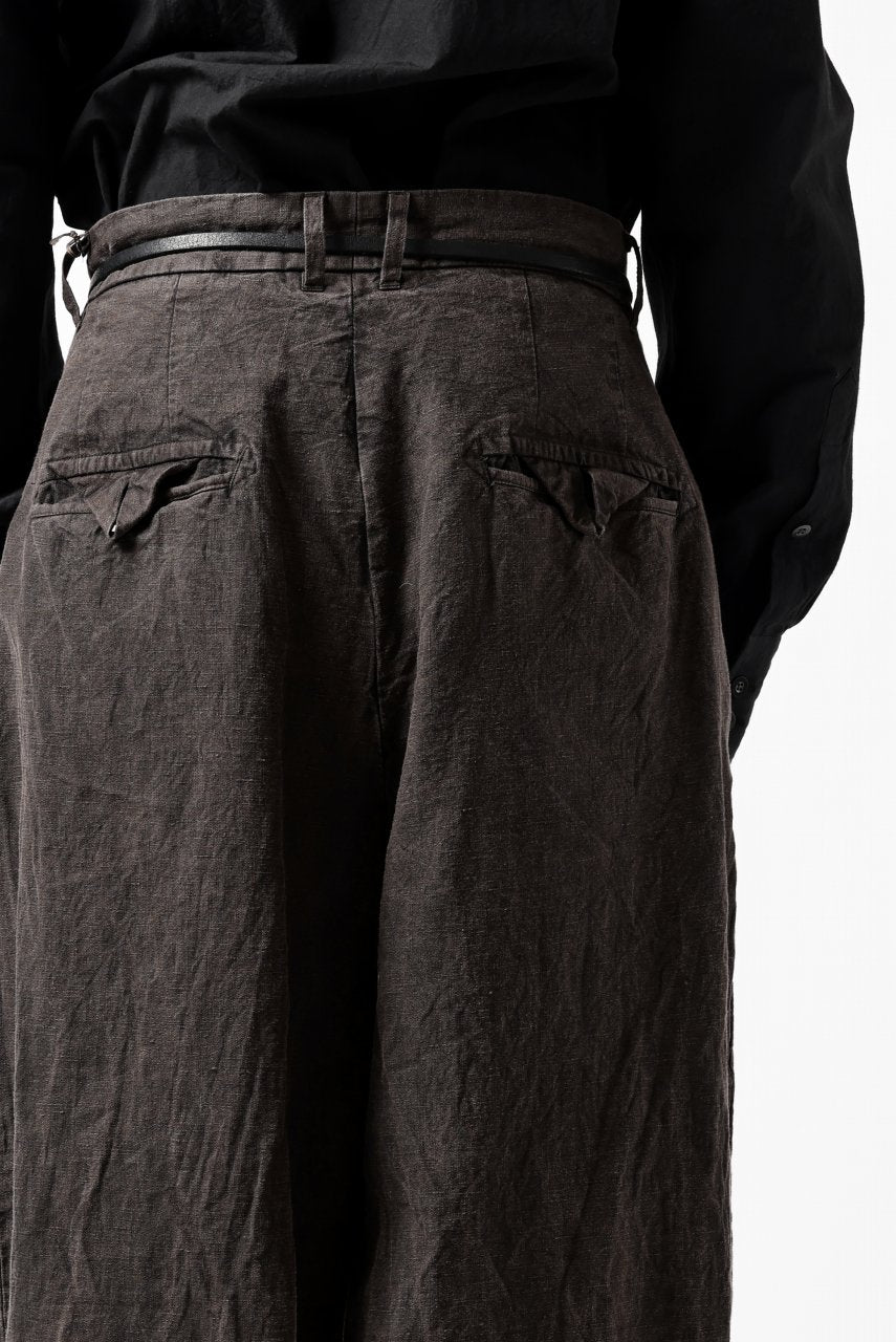 画像をギャラリービューアに読み込む, KLASICA GOSSE TWO TUCKED TROUSERS / GARMENT DYED BROKEN HERRING BONE (CINAMON)