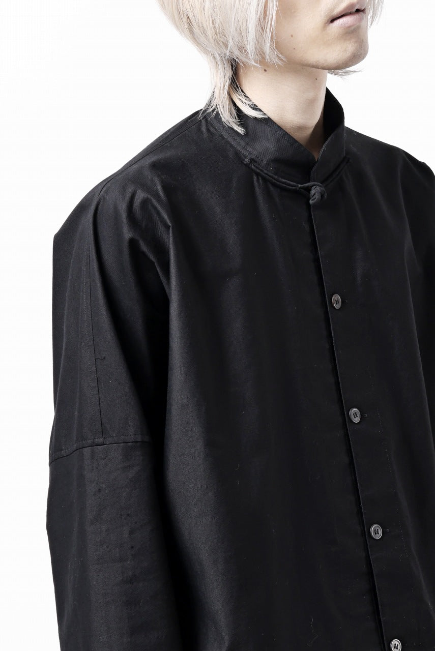 画像をギャラリービューアに読み込む, Y&#39;s CHINA SHIRT / COTTON TWILL (BLACK)