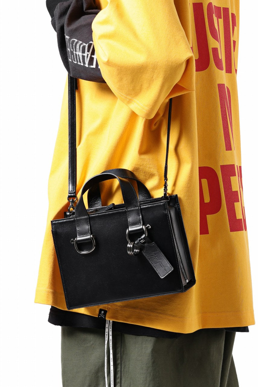 Load image into Gallery viewer, discord Yohji Yamamoto Zipper Tote Bag (Mini) / Cow Skin Leather (BLACK)