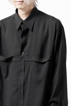 画像をギャラリービューアに読み込む, Y's TAPE FLAP POCKET SHIRT / CELLULOSE LOAN (BLACK)
