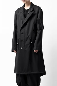 画像をギャラリービューアに読み込む, Y's BANG ON! No.188 GABARDINE PEAKED LAPEL MILITARY COAT (BLACK)