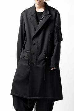 画像をギャラリービューアに読み込む, Y's BANG ON! No.188 GABARDINE PEAKED LAPEL MILITARY COAT (BLACK)