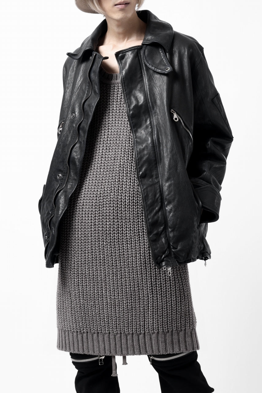 Load image into Gallery viewer, ISAMU KATAYAMA BACKLASH FLIGHT JACKET / GOAT LEATHER (GARMENT+SPRAY DYED / BLACK)