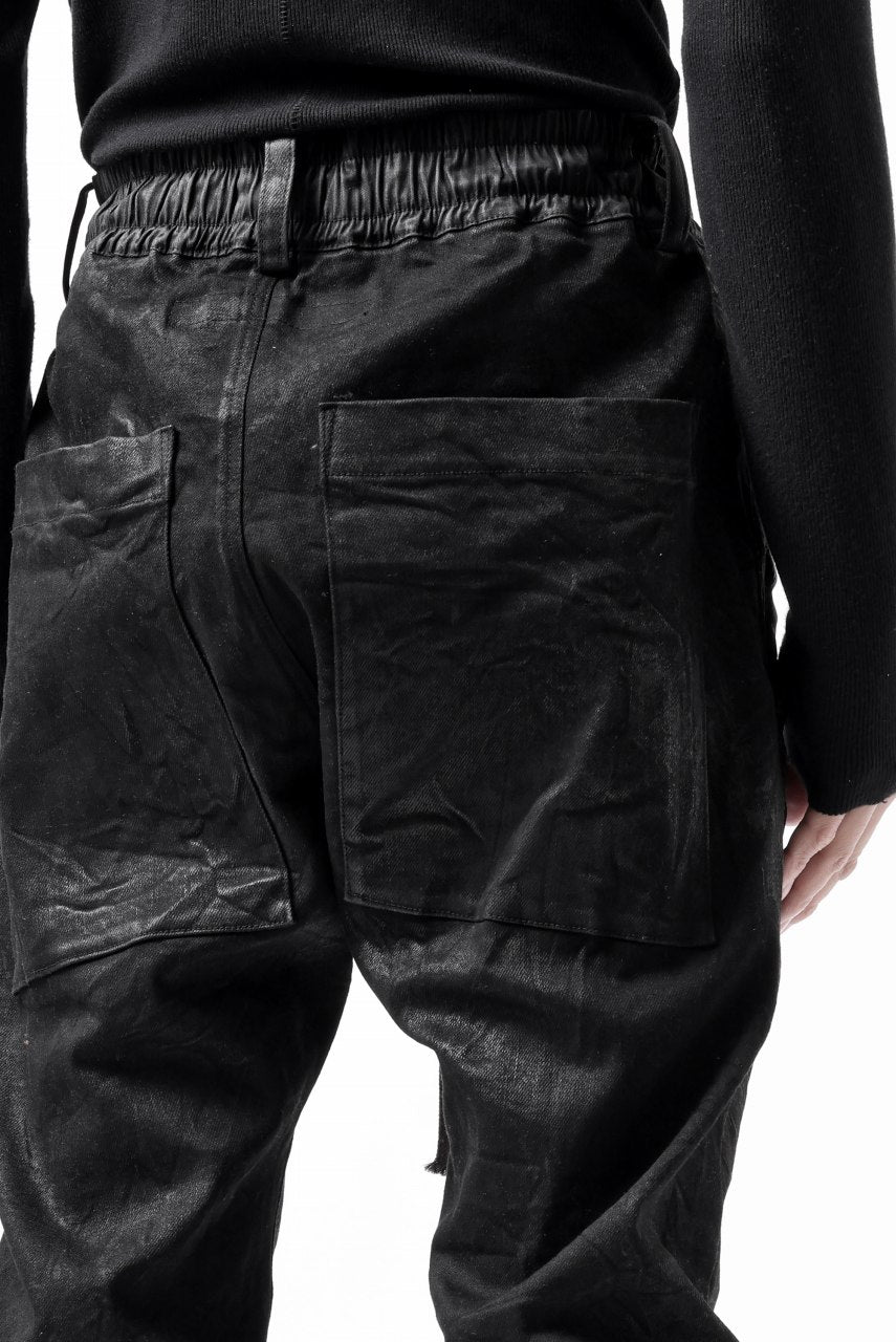 画像をギャラリービューアに読み込む, A.F ARTEFACT COATED FLARE LONG PANTS / HI-STRETCH DENIM (BLACK)