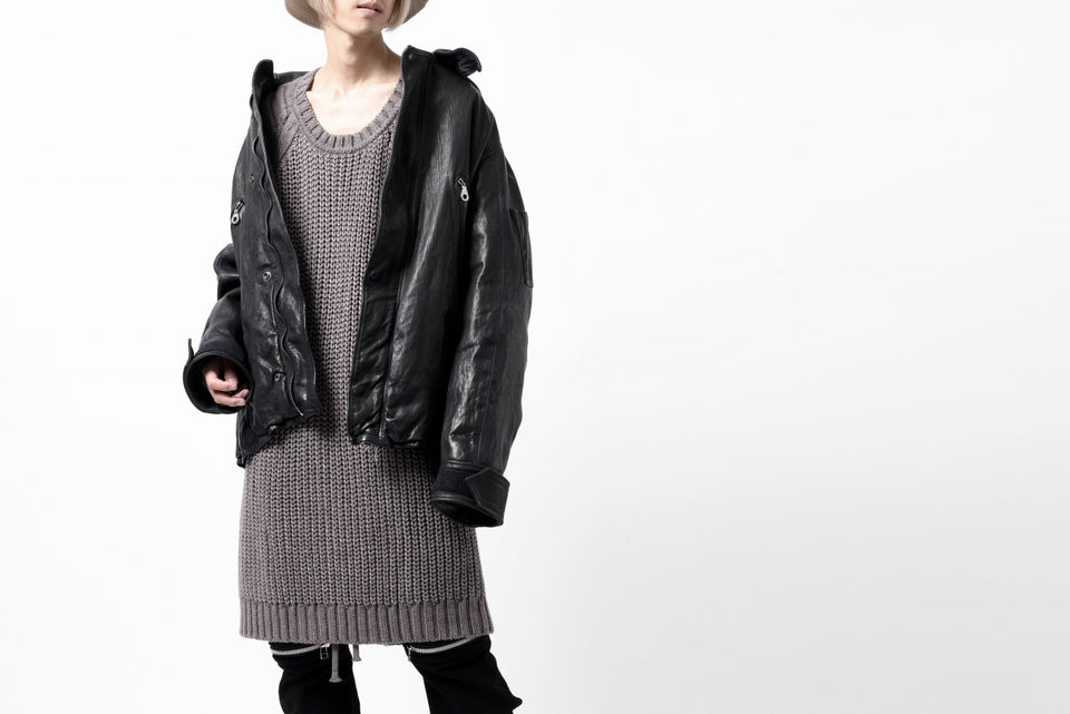 Load image into Gallery viewer, ISAMU KATAYAMA BACKLASH FLIGHT JACKET / GOAT LEATHER (GARMENT+SPRAY DYED / BLACK)